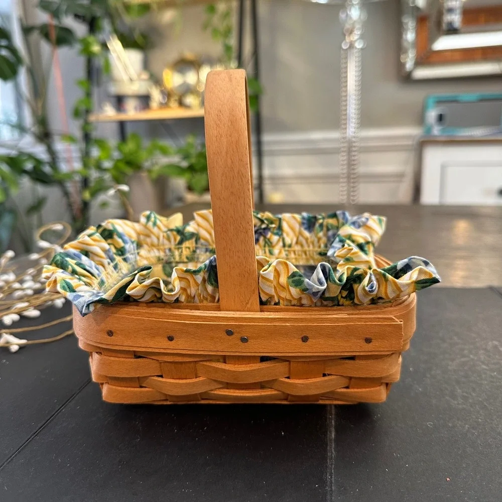 Longaberger‎ Horizons of Hope 2 Piece Yellow Floral Small Baskets Vintage '90s